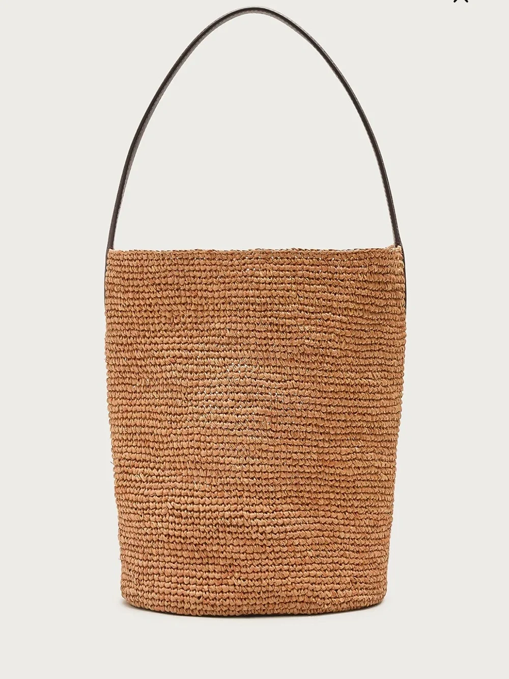 J. Crew Berkeley handknotted bucket bag in raffia - English Saddle Natural